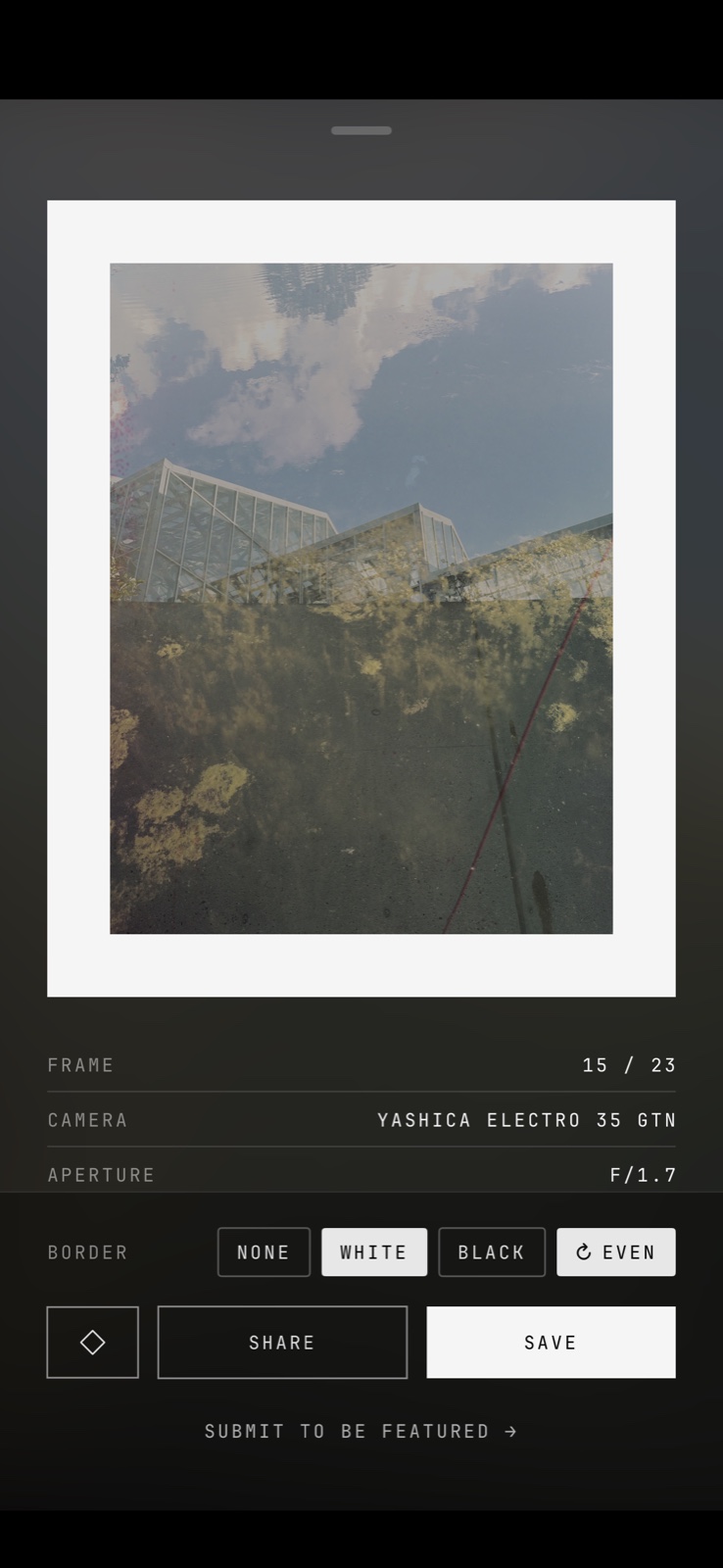Rewind app — frame viewer with border